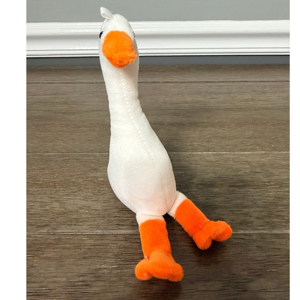 White Goose Plush Stuffed Animal Long Neck Orange Beak Bird Toy